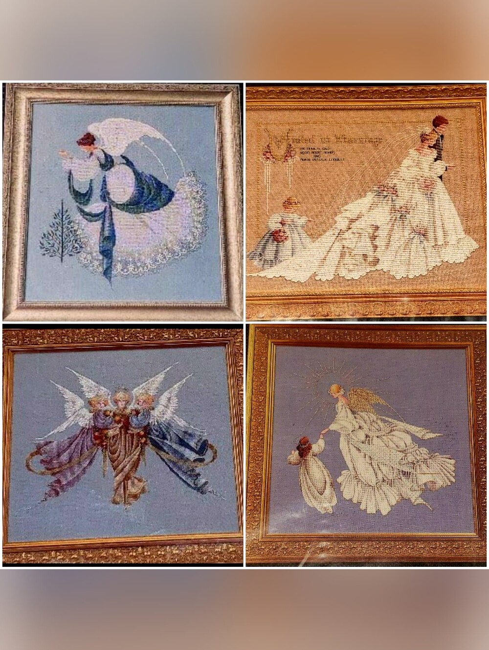 Four (4) Lavender & Lace Cross-Stitch Patterns